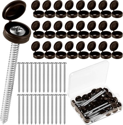 Zhengmy 24 Set 3in Shutter Screws Caps Musket Brown