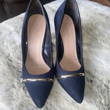 New Look court  Shoes navy blue faux Suede Size 7 