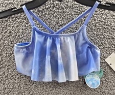 Breaking Waves Flounce Bikini Top Big Girls 7 Multicolor Scoop Neck Sleeveless