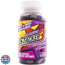 Stacker 3 Metabolizing Fat Burner with Chitosan, Capsules, 100Count Bottle