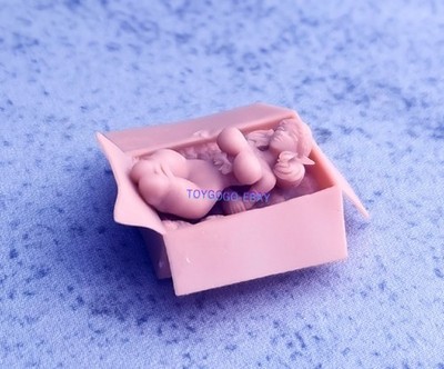 1/64 1/43 figure your AI Elf Girl in Delivery Box Cute Fantasy diorama