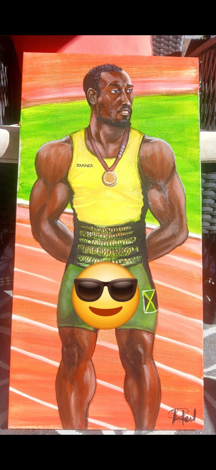 Nude Jamaican Male Athlete Painting Of Nude Caribbean Runner Nude Male Painting