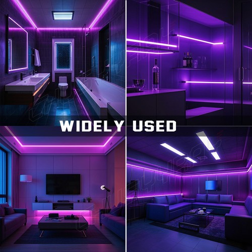 Striscia LED 16,4 piedi viola 5 m luci pesca notturna barca ultravioletta nero PCB - Foto 14 di 15