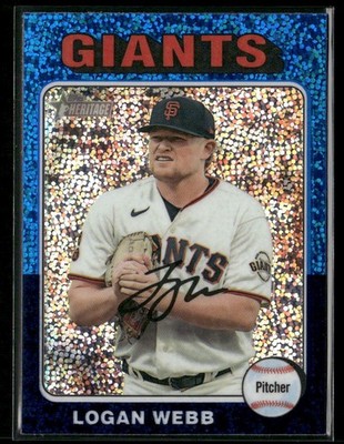 2024 Topps Heritage #393 Logan Webb Chrome Blue Sparkle Refractor