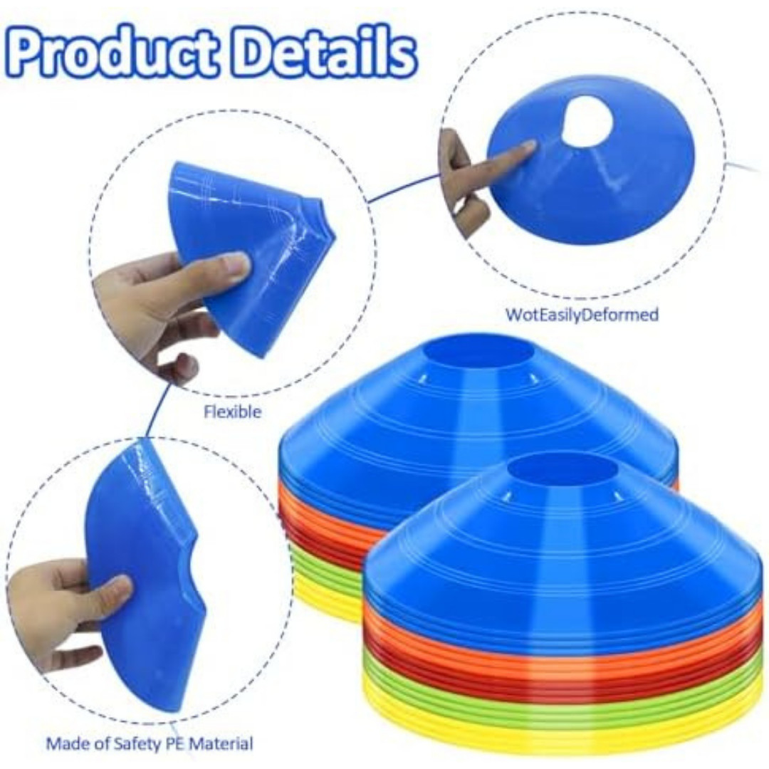 Soccer Cones for Training, 100/15 Pack Agility Cones with Carry Bag, Multi-Colo