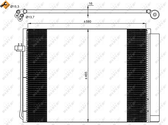 Condenseur climatisation NRF 35906 haute durabilité aluminium pour OE 64536972553