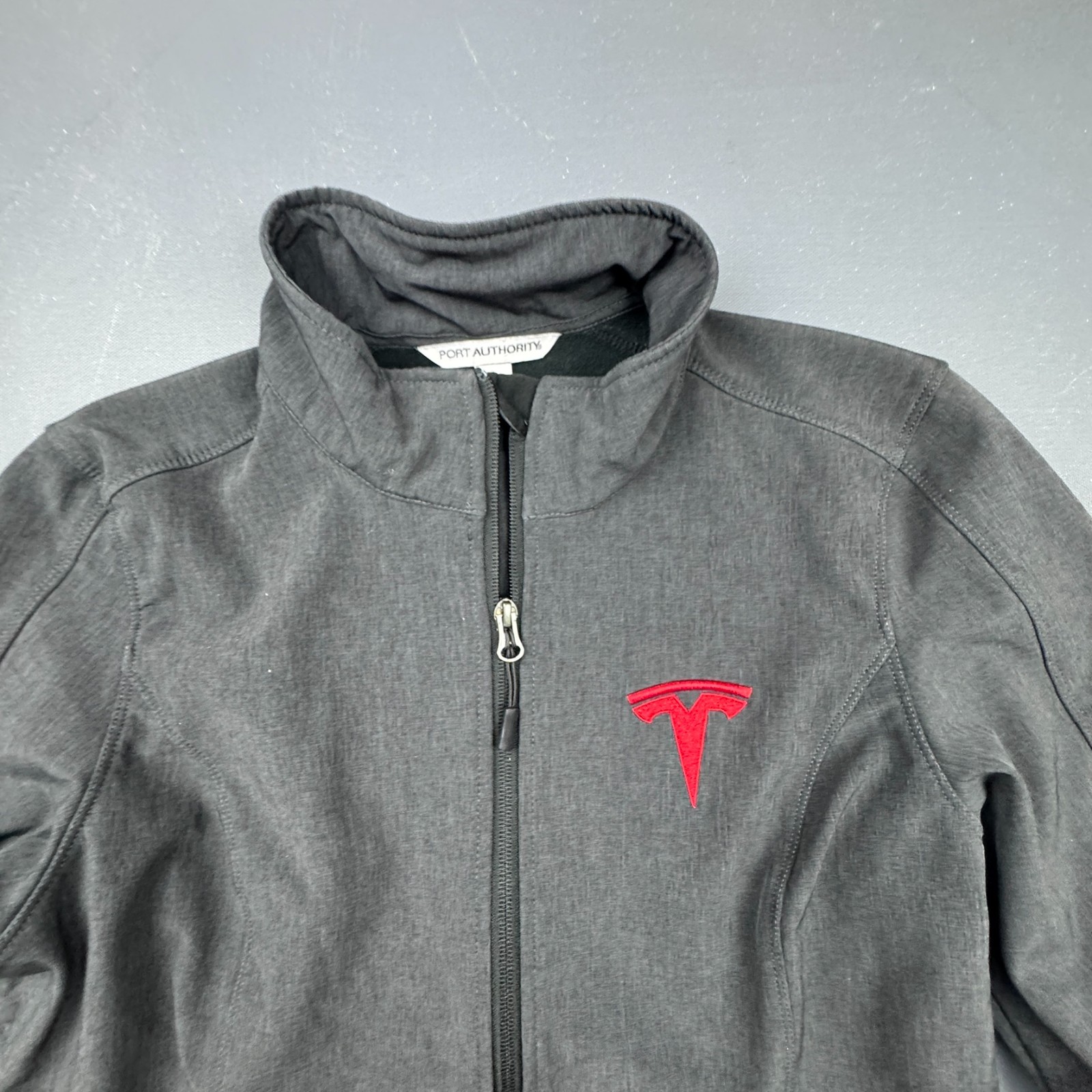 Tesla Softshell Jacket Women’s Medium Gray Zip Lo… - image 3