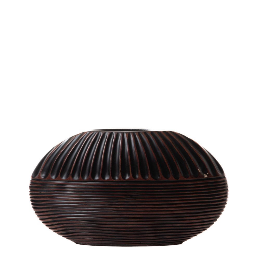 Vase Brazzaville compact en résine 28 cm pour petites étagères et espaces restreints