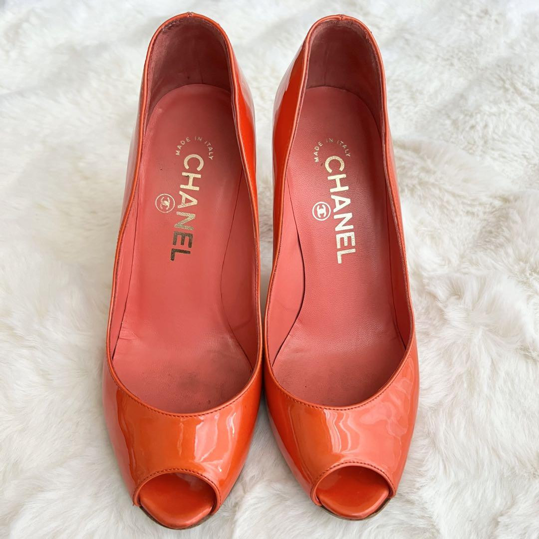 靴 CHANEL Backside Coco Mark Patent Pumps Chanel Coco Mark Patent Leather Pumps Ladies' Red US 6 From