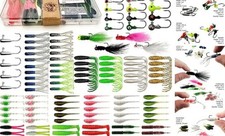 Crappie Lures Tube Lures Jigs Heads Worms A3-124pcs Crappie Lure Jig Head Kit