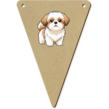 5 x 140mm 'Chibi Shih Tzu' Bunting Pennants / Flags (BN00095596)