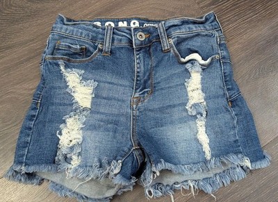 SONG Shorts Size 1 (25) Womens Curvy  Super High Rise Medium Blue Denim (619M)