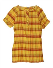 VINTAGE Womens Shift Dress UK 16 Large Yellow Check DU28