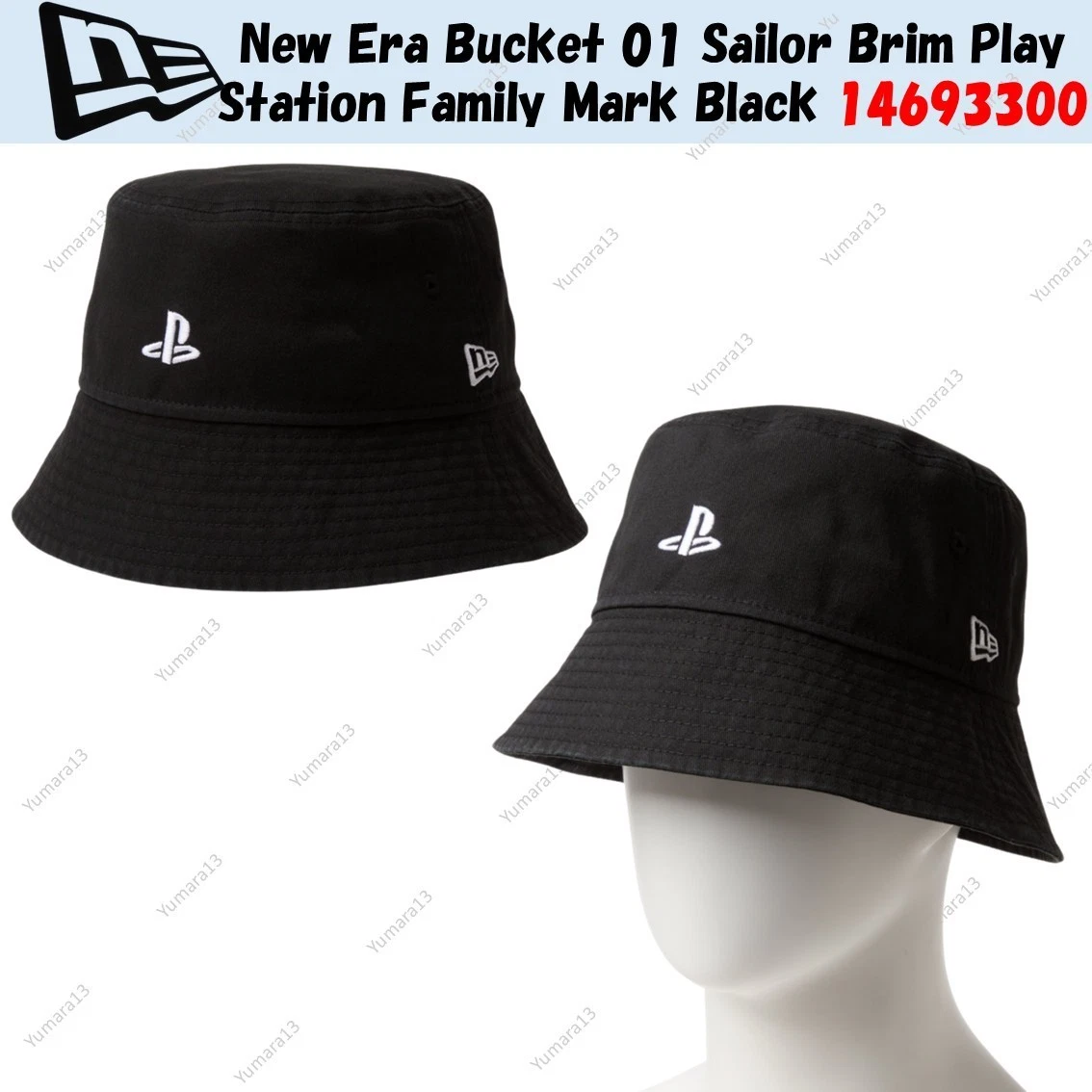 New Era Bucket 01 Sailor Brim PlayStation Family Mark Black 14693300
