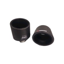 2 TERMINALI SCARICO ACCIAIO INOX NERO FIBRA DI CARBONIO 51 /130 ALFA STELVIO