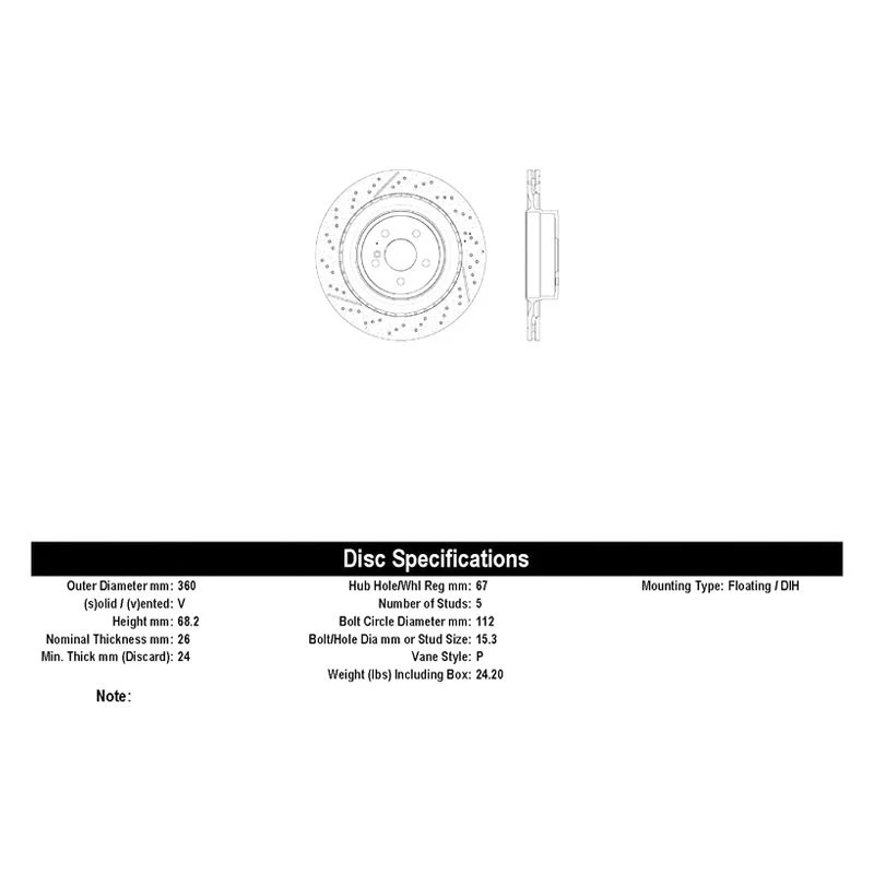 For Mercedes-Benz CLS63 AMG S 14-17 Brake Rotor SportStop Drilled & Slotted Foto 3 de 4