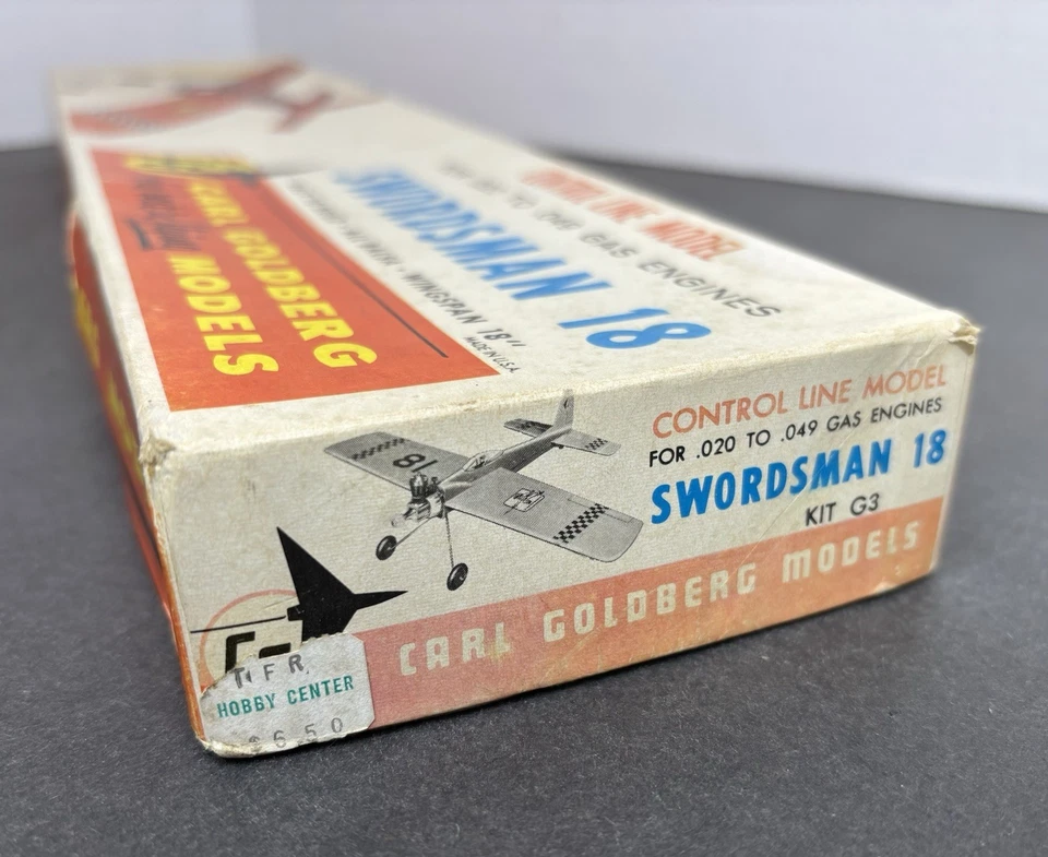 Carl Goldberg Swordsman 18 Balsa Wood R/C Control Line Model Airplane Kit G3 - Image 2 of 4