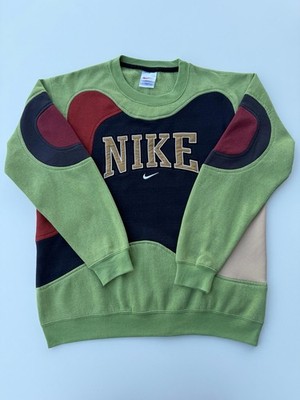 Nike Vintage Sweatshirt Made in USA L Big Logo Spellout Colorblock Rare