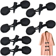 6 Sets Pu Leather Sew-On Toggles Closure with Resin Horn Button for Coat