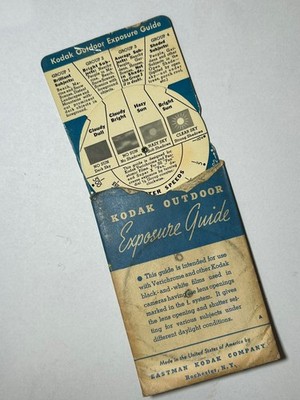 Vintage Original Kodak Camera Outdoor Exposure Guide with Sleeve