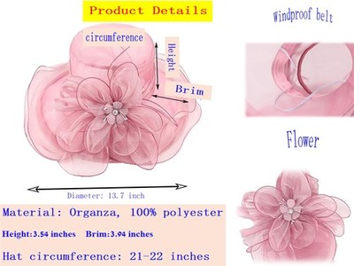 Womens Organza Church Tea Party Wedding Fascinator Hat UV  display picture 2