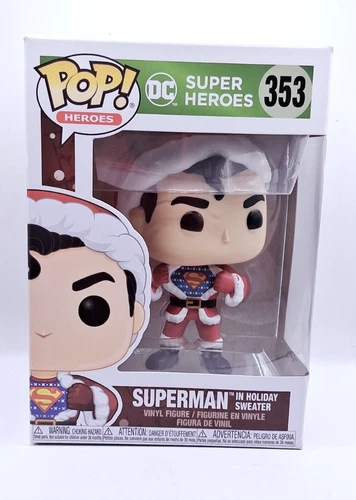 FUNKO POP! HEROES SUPERMAN In Holiday Sweater 353 DC Super Heroes POP Vinyl NIB