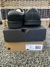 UGG Tasman Men's Suede Slip-On Slippers Black Lined Comfort US Size 9