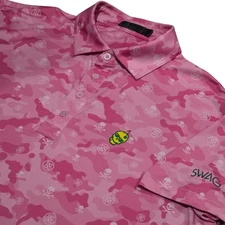 G Fore Polo Shirt Mens Medium Pink Camo Masters Skull Swag Golf Performance NWOT