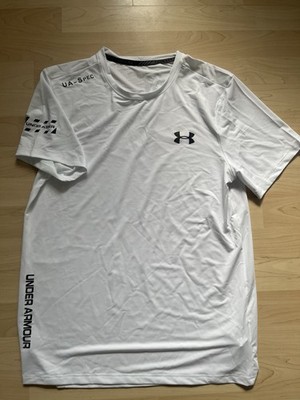 Under Armour Tech T-Shirt L Weiß   HeatGear Laufshirt Gym Sport Reflective