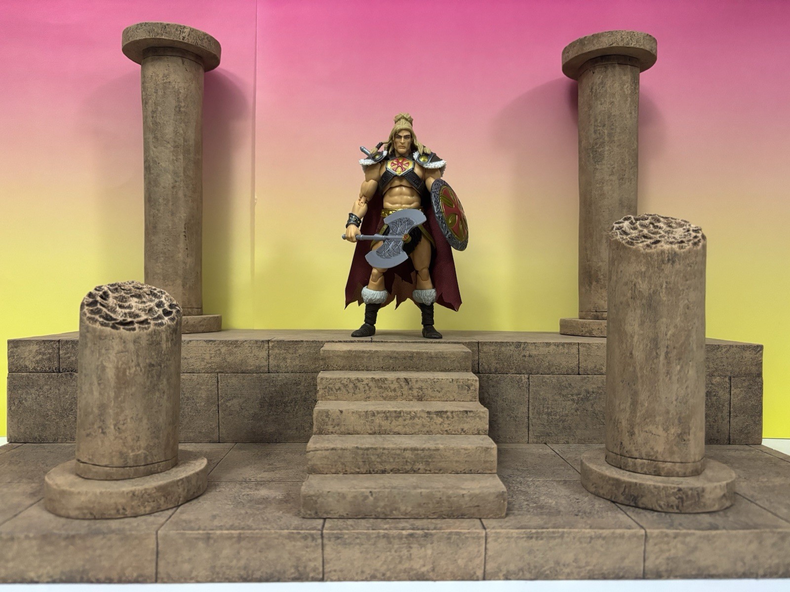 1:12 Scale Large Tan Stone Pillar Diorama Action Figure Mythic Legions