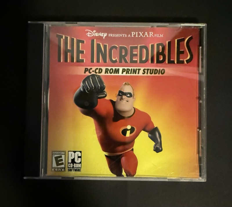 Disney Pixar The Incredibles Print Studio PC CD-ROM Windows 98 ME XP#R83
