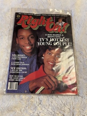 Vintage Right On Magazine June 1987 No 6 Featuring Curtis Baldwin & Regina King