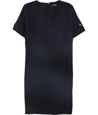 Ralph Lauren Womens Solid Shift Dress, Blue, 14