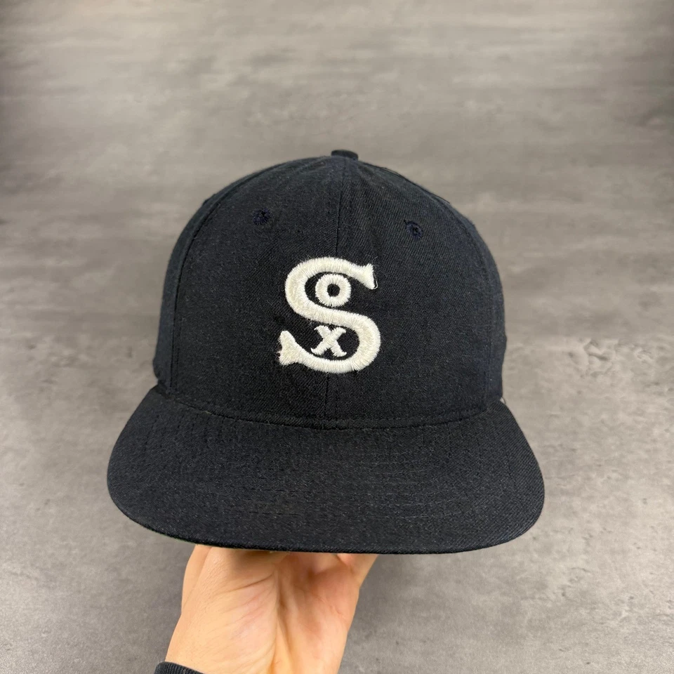 Vintage 70s 80s Chicago White Sox Hat Roman Pro Cap 7 1/2 Navy White Fitted RARE - Image 2 of 4
