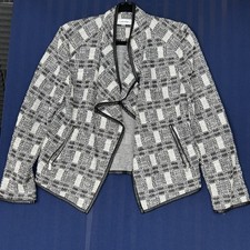 Calvin Klein Women  s Tweed Open Front Blazer Jacket Size Small
