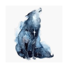 MAGNET Galaxy Howling Wolf Magnetic Vinyl Sticker Decal Magnet 5"
