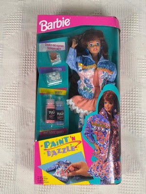 Barbie Paint N Dazzle Doll w Sequins Pearls Fabric Paints 1993 Mattel 11260 NIB