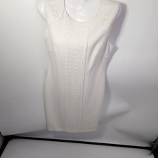 Tahari Cream Textured Mini Dress