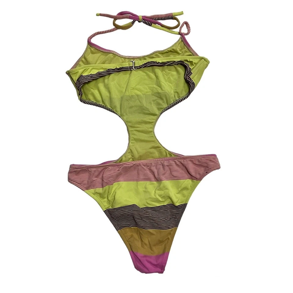 Купальник монокини OndandeMar цельный винтажный горизонтальный в полоску размер 8 (XS/S) - Изображение 2 из 4