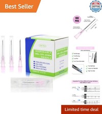 Individually Wrapped 18 Gauge Needles - 1 Inch for Industrial Use 100 Pack 