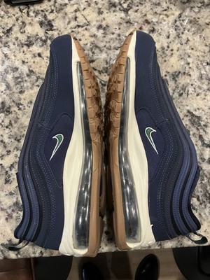 Nike Air Max 97 W 11.5 / M 10 Navy Blue/Gum/White Athletic Shoes Low Top Sneaker