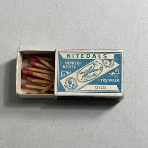 Vintage Matchbook Match Box -- Nitedals Impregnerte Fyrstikker Oslo Norway