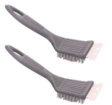 2 Pack Stainless Steel Grill Brush with Scraper for Outdoor BBQ Grill Cleaner