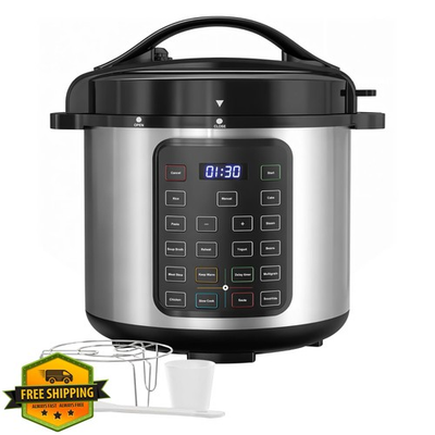 #ad Simple Deluxe 8QT Electric Pressure Cooker 16 in 1 Stainless Steel Silver $97.76