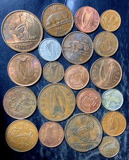 Old Ireland Coin Lot 1950 PREEURO 20 VINTAGE COINS Lot J16