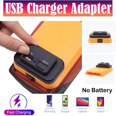 Fast USB Power Phone Charger Adapter For Hilti 22V Battery PD & QC 3.0 USB Port