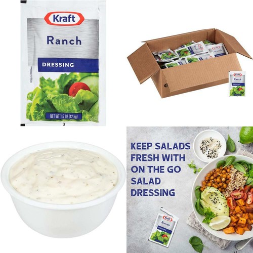 Kraft Ranch Salatdressing (1,5 Unzen Pakete, 60er Pack) 1,5 Unzen