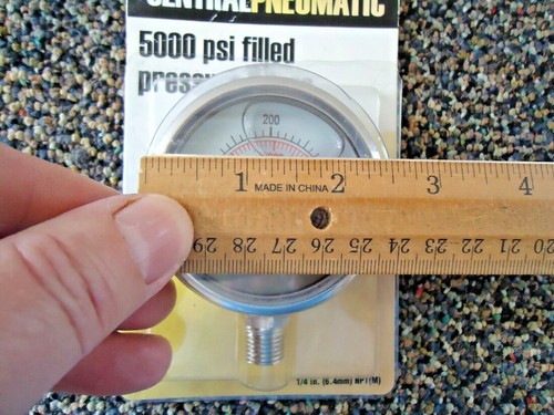" NOS " Central Pneumatic Item 68252 5000 PSI Glycerin Filled Pressure Gauge - Picture 8 of 9