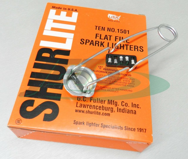 10 Shurlite Single Strikers Spark Lighters With 25 Flints Welding Torch