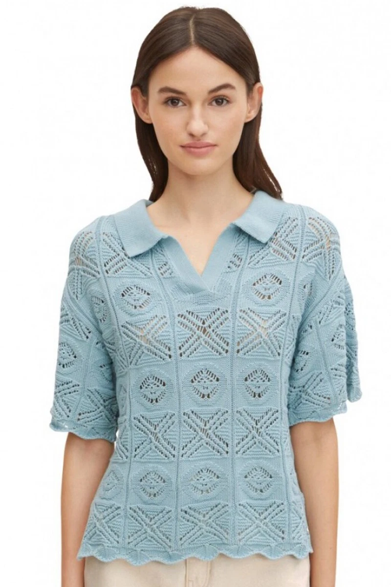 Tom Tailor Blouse van viscose met korte mouwen in zwart online kopen | P&C